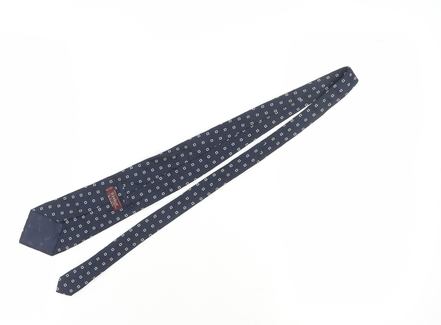 Windsor Men's Blue Silk Geometric Slim Tie