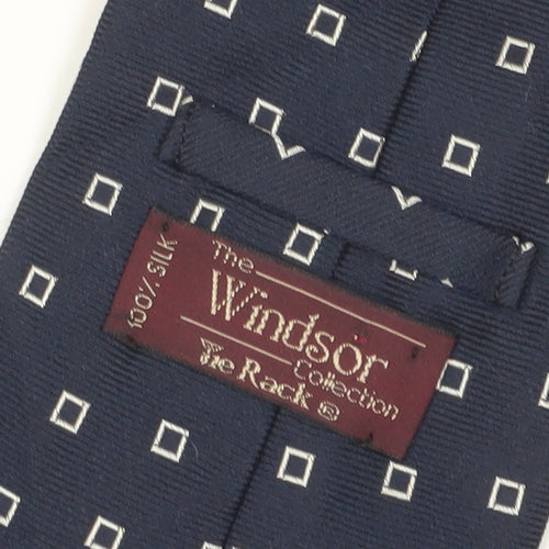 Windsor Men's Blue Silk Geometric Slim Tie