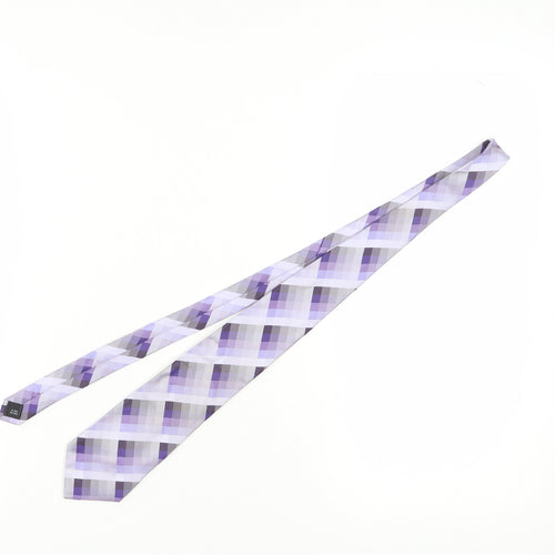 Ted Baker Men's Purple Plaid Check Silk Tie