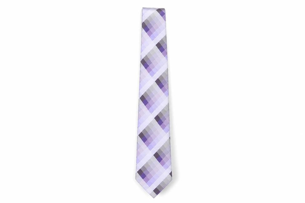 Ted Baker Men's Purple Plaid Check Silk Tie