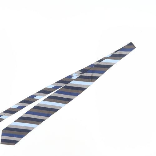 Marks and Spencer Men's Blue Striped Silk Tie