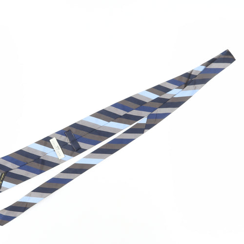 Marks and Spencer Men's Blue Striped Silk Tie