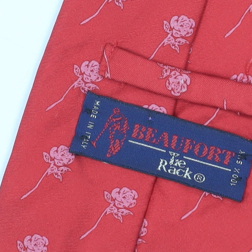 Beaufort Men's Red Silk Floral Tie