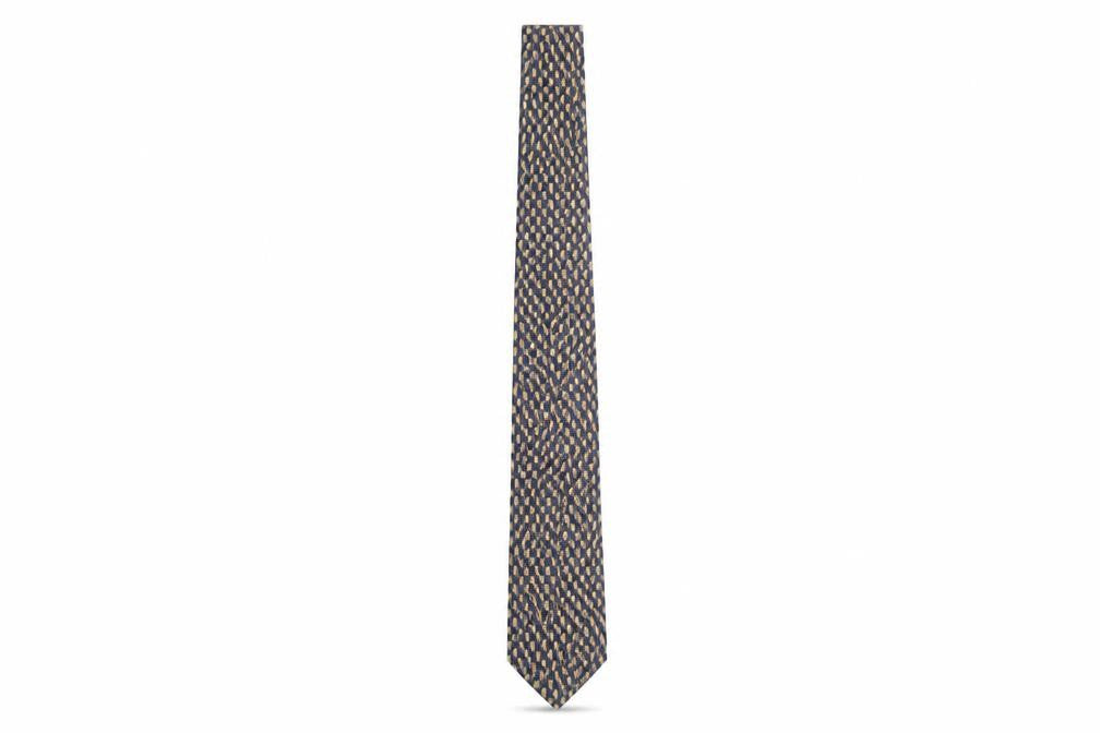Front view of Jaeger Men's Multicoloured Geometric Silk Tie