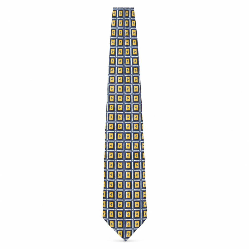 Front view of House of Fraser Geometric Silk Tie for Men - Multicoloured