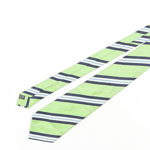 Samuel Windsor Men's Green Stripe Silk Slim Tie