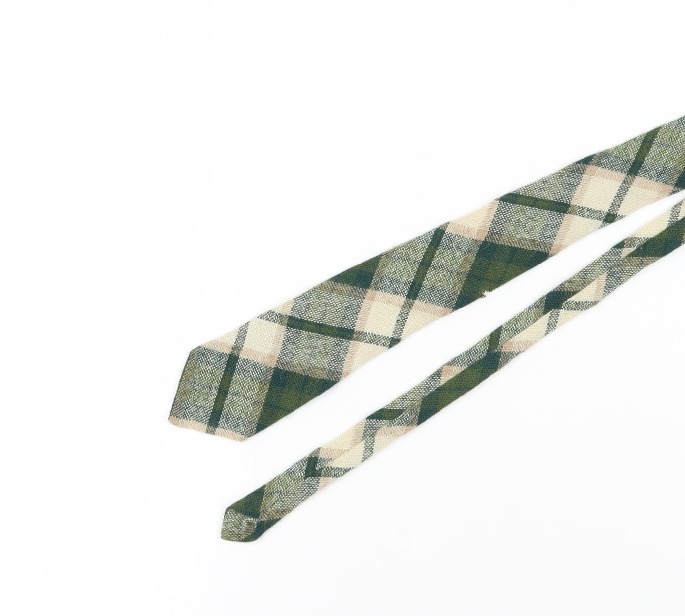 The National Trust Green Plaid Wool Men's Tie