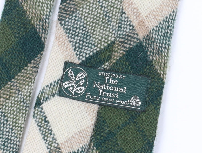 The National Trust Green Plaid Wool Men's Tie