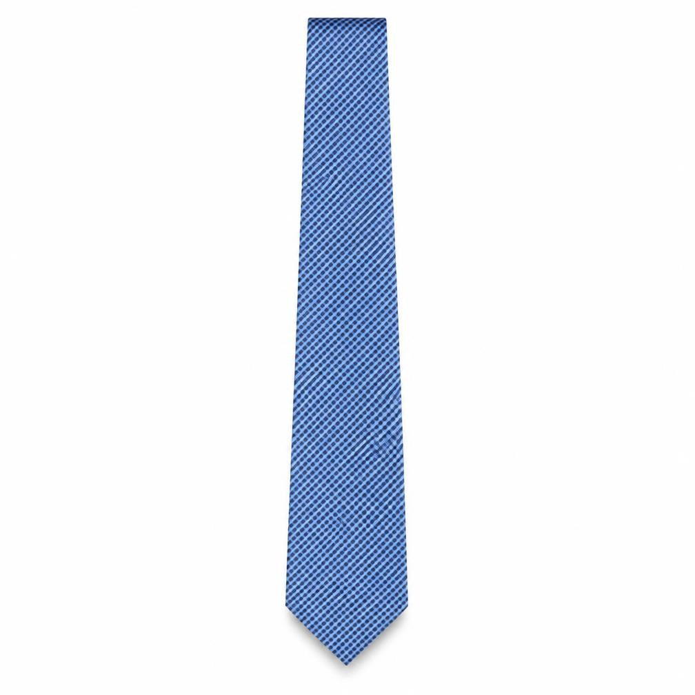 Front view of Thomas Nash Men's Blue Geometric Polyester Tie