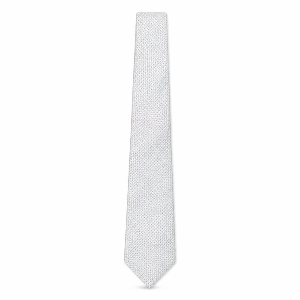 Front view of Tie Rack Men's Grey Silk Geometric Slim Tie
