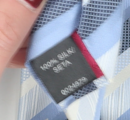 STVDIO Jeff Banks Blue Striped Mens Silk Tie