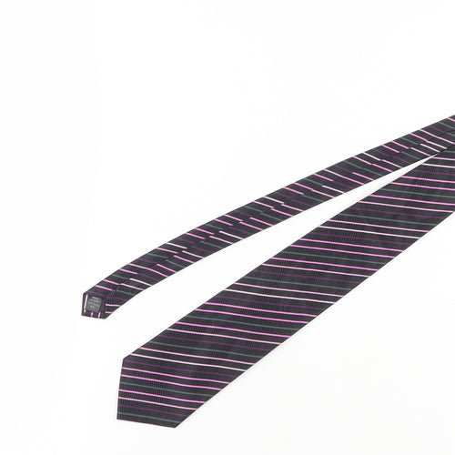 Thomas Nash Men's Black Striped Tie