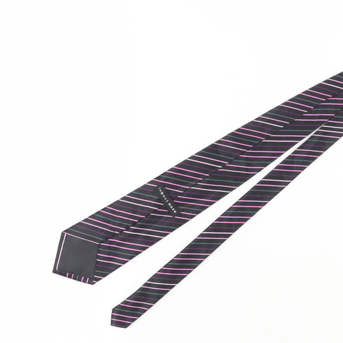 Thomas Nash Men's Black Striped Tie