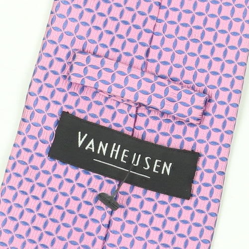 Van Heusen Men's Pink Geometric Slim Tie Silk