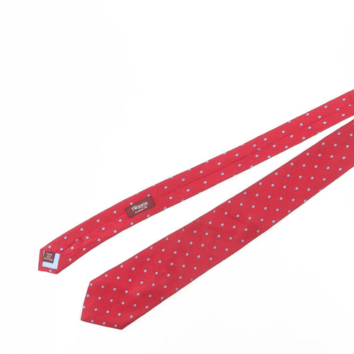 T.M. Lewin Red Silk Polka Dot Men's Handmade Tie