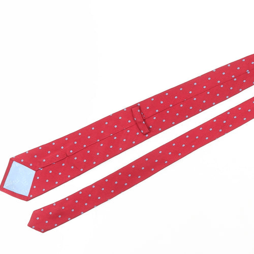 T.M. Lewin Red Silk Polka Dot Men's Handmade Tie