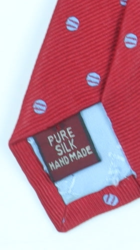 T.M. Lewin Red Silk Polka Dot Men's Handmade Tie