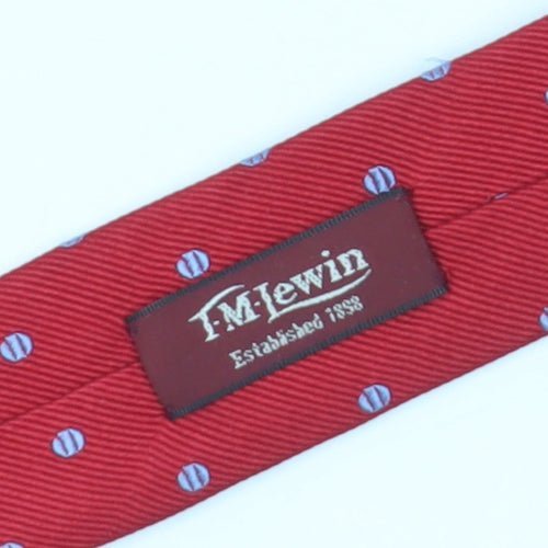 T.M. Lewin Red Silk Polka Dot Men's Handmade Tie