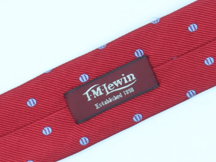 T.M. Lewin Red Silk Polka Dot Men's Handmade Tie