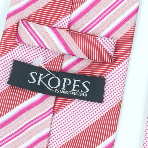 Skopes Men's Pink Striped Tie, One Size, Stylish & Bold