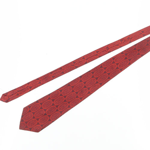 A Mertius Men's Red Geometric Slim Tie - Polyester