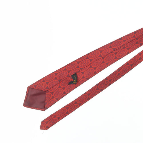 A Mertius Men's Red Geometric Slim Tie - Polyester
