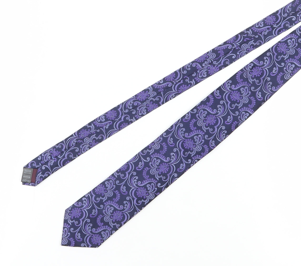 Marks and Spencer Purple Paisley Silk Men's Tie