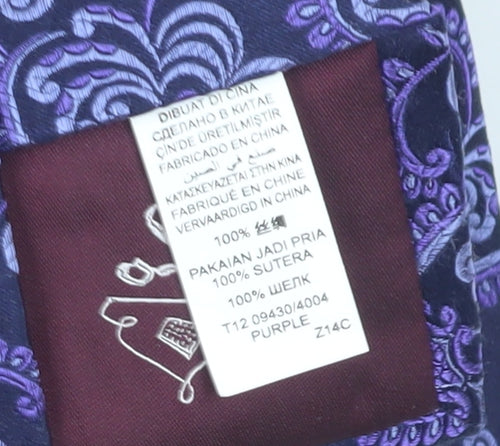 Marks and Spencer Purple Paisley Silk Men's Tie