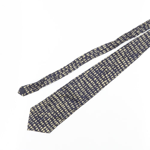 Kailong Men's Black Silk Geometric Handmade Tie