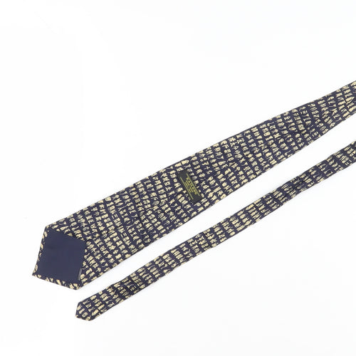 Kailong Men's Black Silk Geometric Handmade Tie