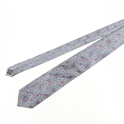 Thomas Nash Men's Grey Geometric Tie