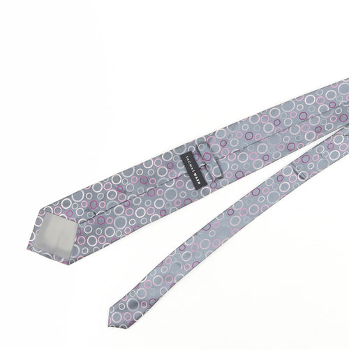 Thomas Nash Men's Grey Geometric Tie