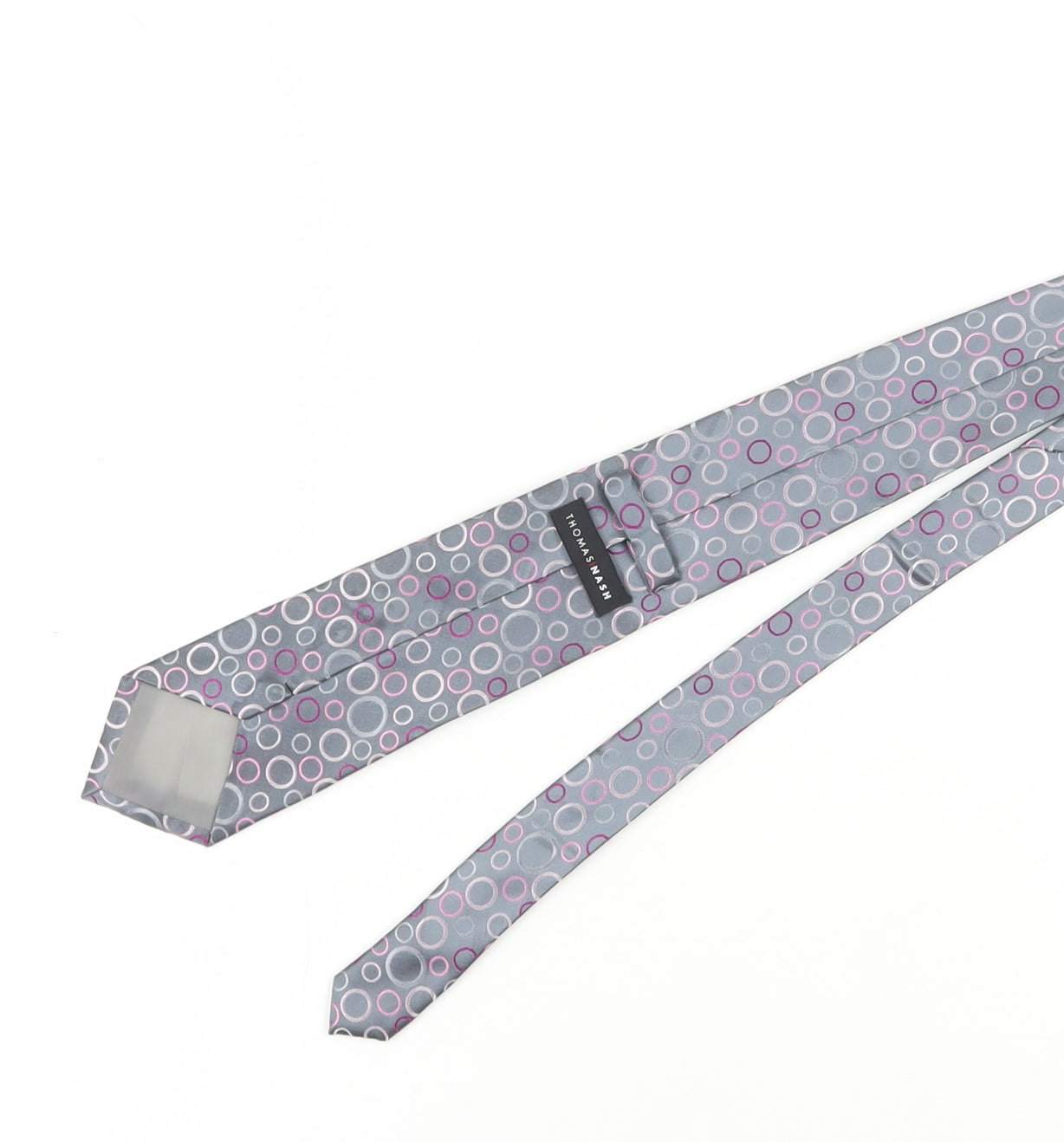Thomas Nash Men's Grey Geometric Tie