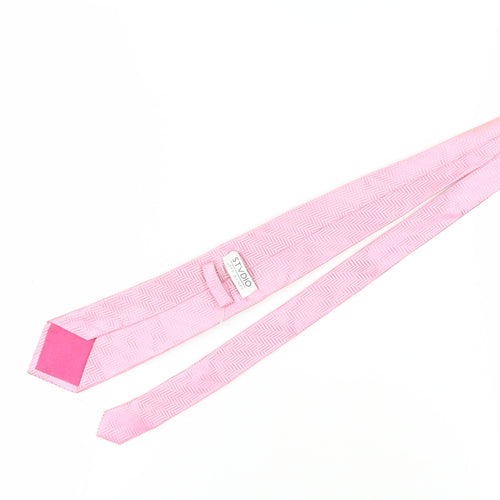 STVDIO Jeff Banks Pink Silk Geometric Men's Tie
