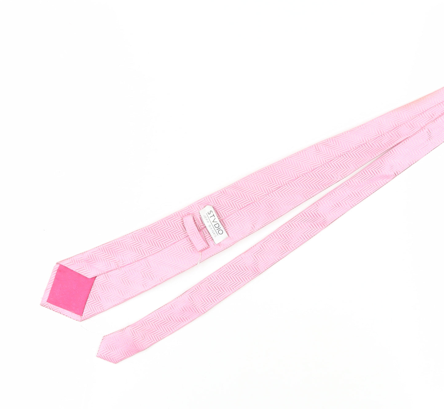 STVDIO Jeff Banks Pink Silk Geometric Men's Tie