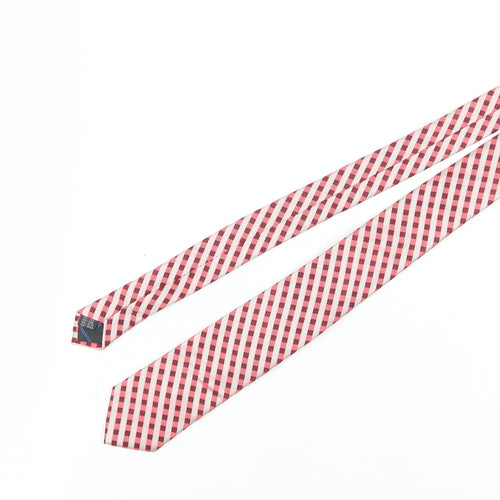 Paul Williams Men's Red Check Silk Slim Tie