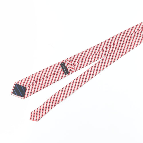 Paul Williams Men's Red Check Silk Slim Tie