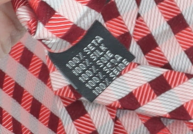 Paul Williams Men's Red Check Silk Slim Tie