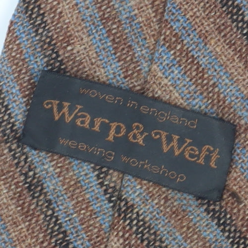 Warp & Weft Brown Striped Wool Men's Tie