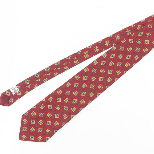 Greenwoods Men's Red Geometric Slim Tie