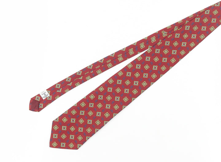 Greenwoods Men's Red Geometric Slim Tie