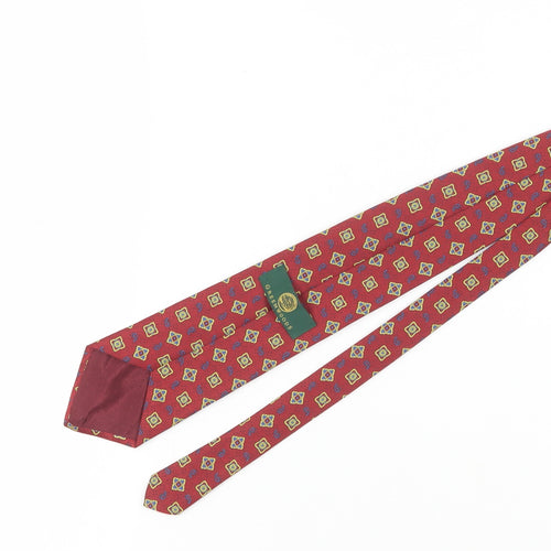 Greenwoods Men's Red Geometric Slim Tie