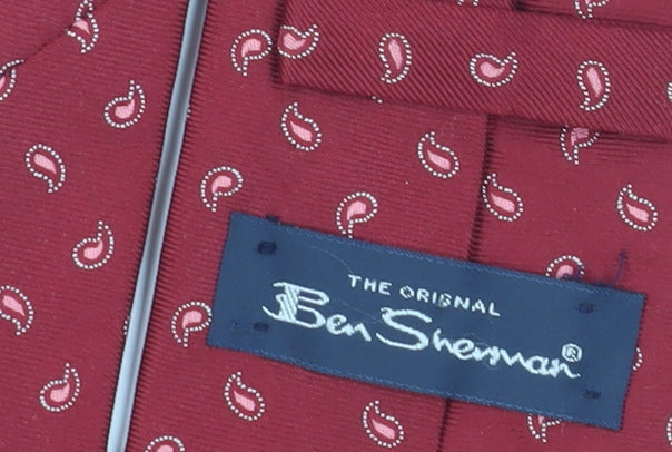 Ben Sherman Men's Red Paisley Silk Tie