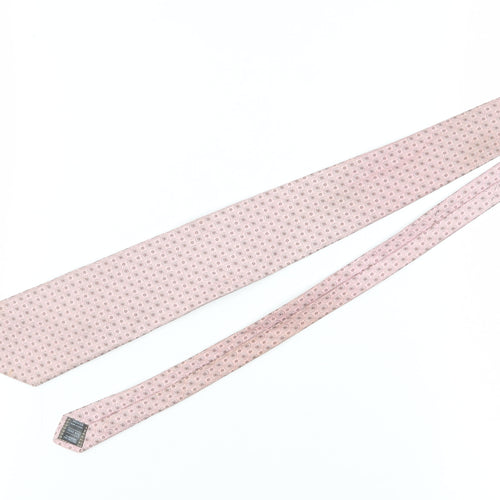Marks & Spencer Men's Pink Geometric Silk Tie