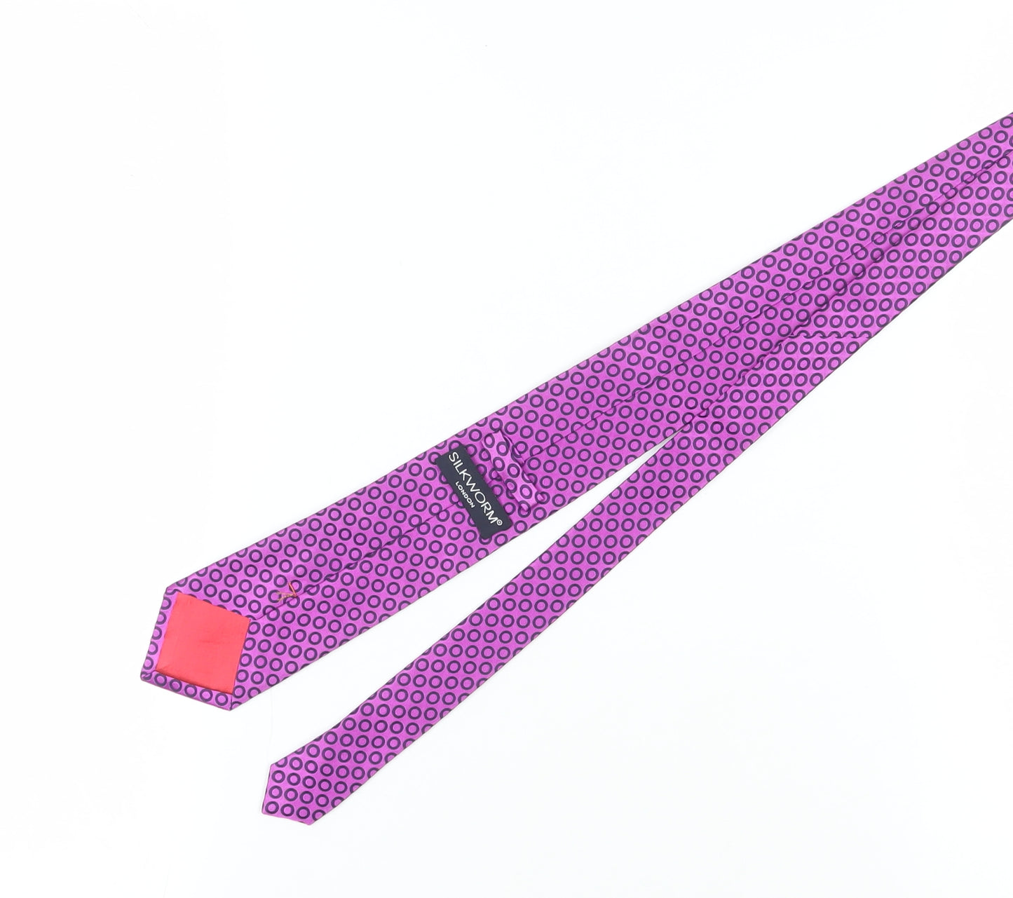Silkworm London Men's Purple Geometric Silk Tie
