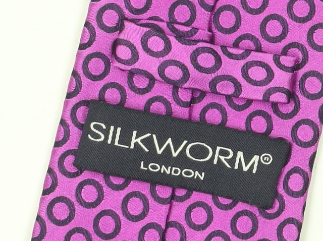 Silkworm London Men's Purple Geometric Silk Tie