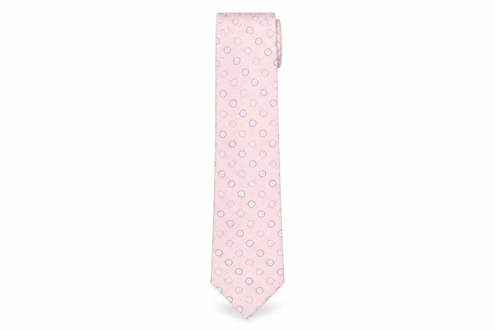 Front view of Next Men's Pink Silk Polka Dot Tie