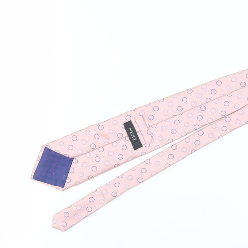 Next Men's Pink Silk Polka Dot Tie