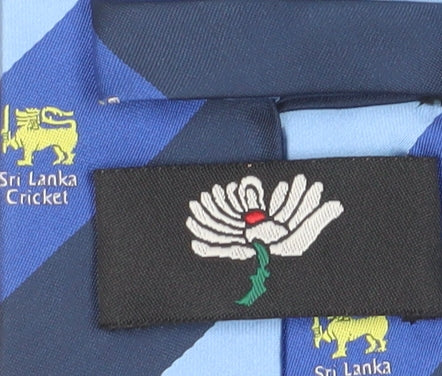 Sri Lanka Cricket Stripe Men's Tie Blue Polyester