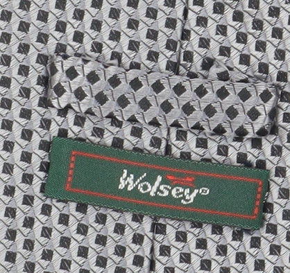 Wolsey Men's Grey Silk Geometric Tie, One Size